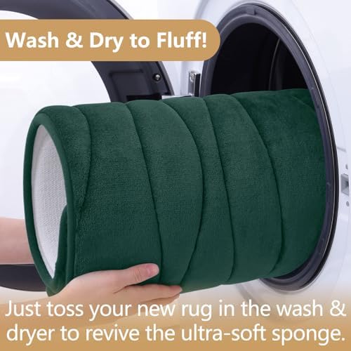 Buganda Memory Foam Bath Rug 24x16 Dark Green