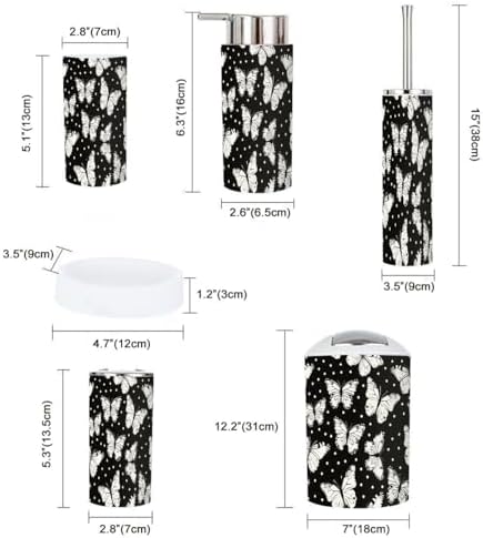 TRANQDEHOM 6-Piece Boho Decorative Bathroom Accessory Set