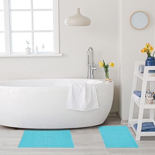 Superior Striped Bath Mats 2-Pack - Turquoise