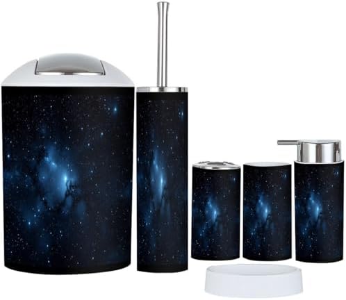 Boho Abstract Space Nebula Bathroom Accessory Set of 6