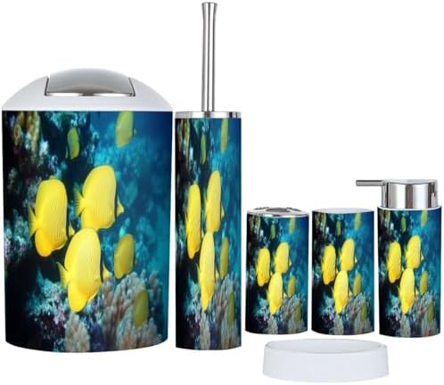 Bathroom Accessory Set 6 Piece Modern Boho Style