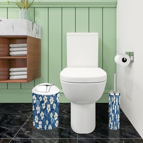 Boho Hibiscus Flowers Bathroom Accessory Set 6 Piece