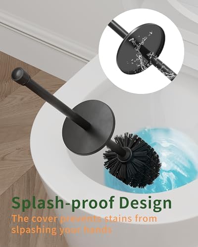 WZKALY Toilet Brush and Holder Set Matte Black