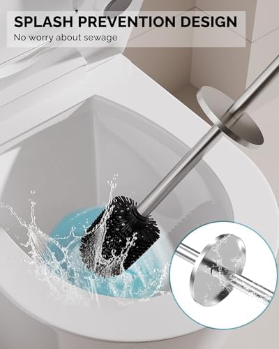 WZKALY Toilet Brush and Holder Set Brushed Nickel