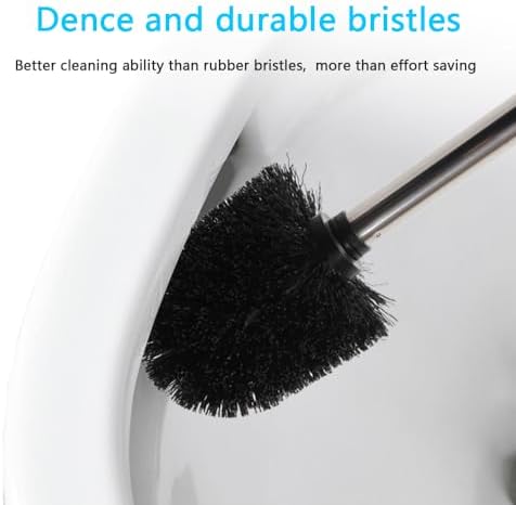Loyled Toilet Brush with Holder 360 Deep Clean Anti-Drip Stainless Steel