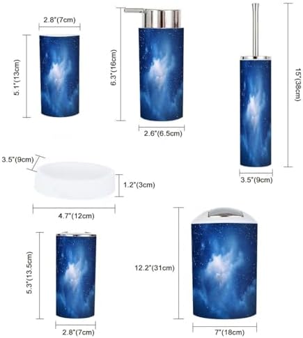 TRANQDEHOM 6 Piece Boho Stars Bathroom Accessory Set