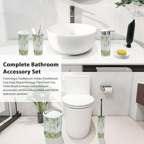 Boho Bathroom 6-Piece Trash Can Set for Kids and Home