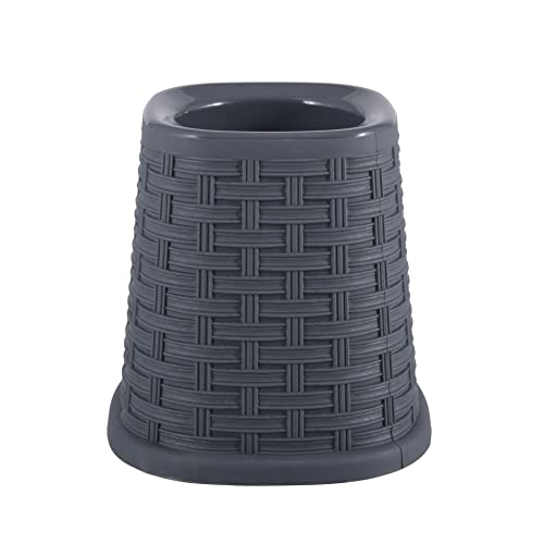 Superio Wicker Style Toilet Bowl Brush and Holder - Onyx Grey