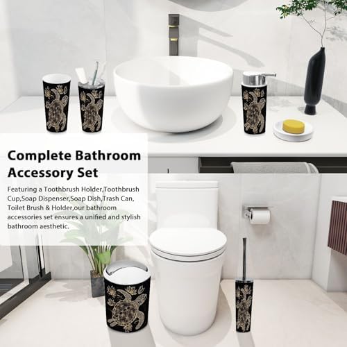 Boho Gold Bathroom Accessory Set 6 Piece 1