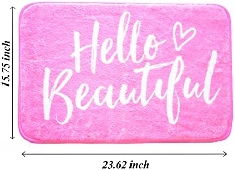 Planzo Hello Beautiful Bath Plush Rug 24x16 Pink
