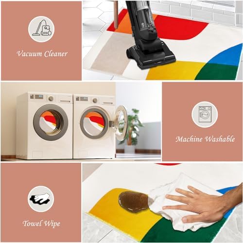 Modern Abstract Bath Mat 16x24 Inch Non Slip Plush Rug for Kids