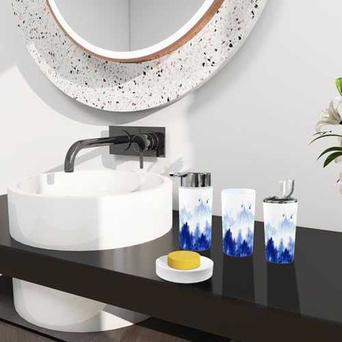 Boho Flock Birds Bathroom Accessory Set 6 Piece