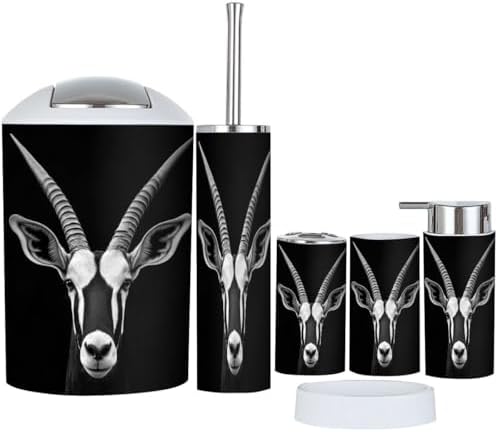 Boho Bathroom Accessory Set 6 Piece Modern
