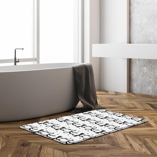Cute Bow Bath Mat 18x30 Inch Modern Design