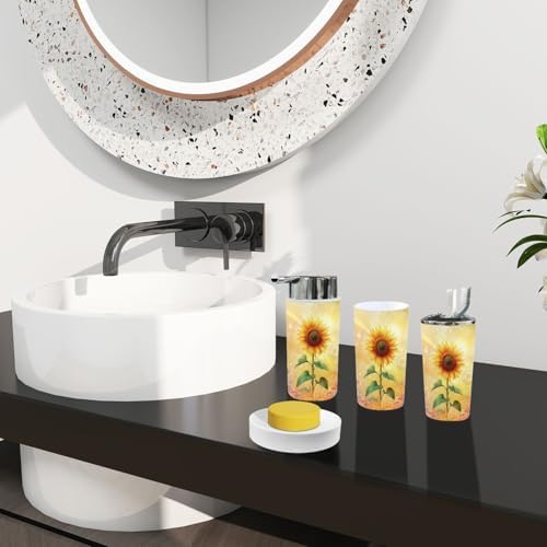 Boho Sunflower Bathroom Accessory Set 6 Piece 1