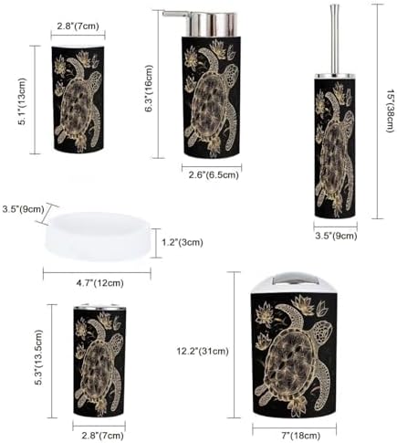 Boho Gold Bathroom Accessory Set 6 Piece 1