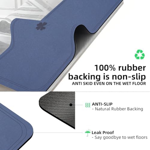Hoolqxo Diatomaceous Earth Bath Mat - Non Slip Quick Dry