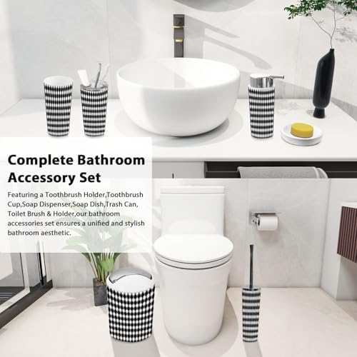 Boho Gingham Bathroom Accessory Set 6 Piece