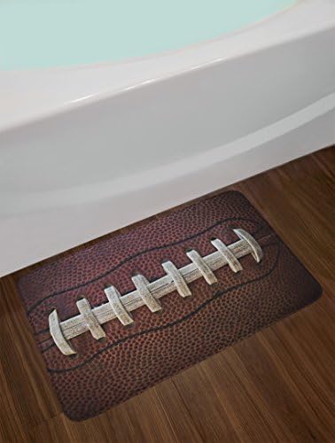 Lunarable Sports Bath Mat Dark Brown Beige
