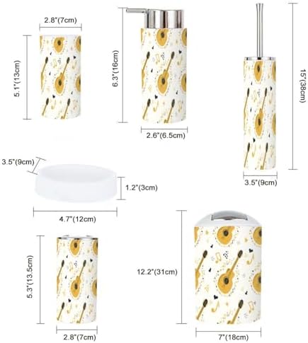 Boho Musical Bathroom Accessory Set 6 Piece