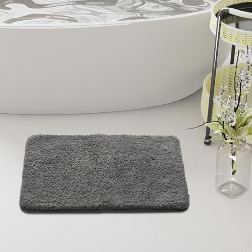 RUN HELIX Grey Shaggy Microfiber Bath Mat 24x16
