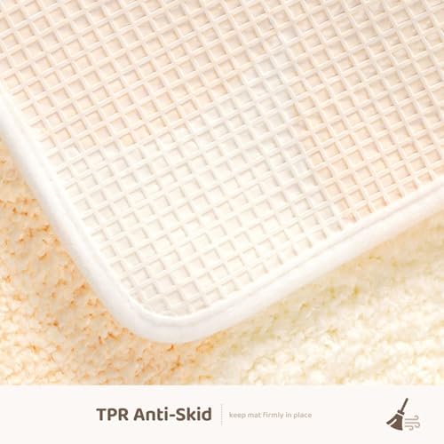 Molesun Floral Bath Mat - Non-Slip Microfiber 16x24 Yellow