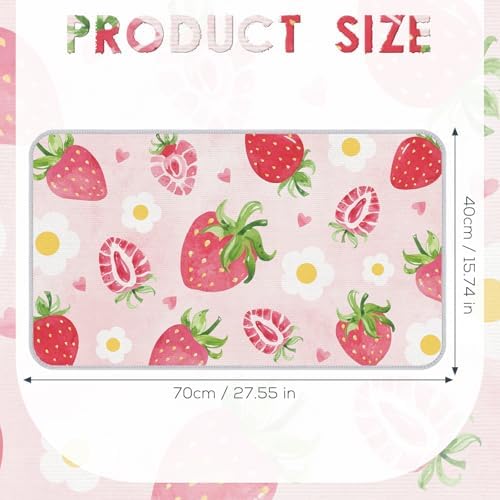 Cute Strawberry Bath Mat for Bathroom Decor