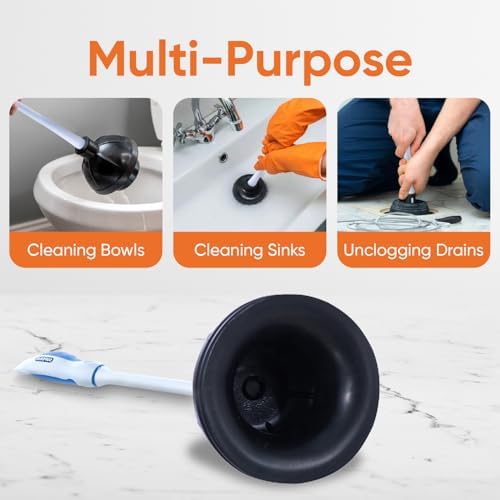 Superio Toilet Plunger and Holder Blue 2-Pack 1