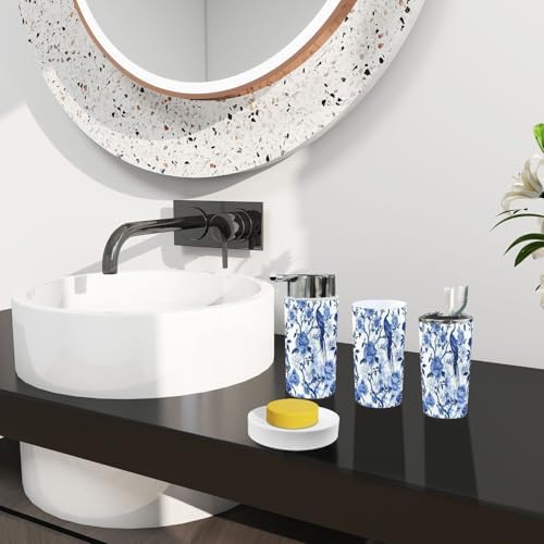 Boho Chinoiserie Bathroom Accessory Set 6 Piece