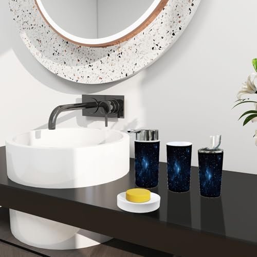 Boho Abstract Space Nebula Bathroom Accessory Set of 6