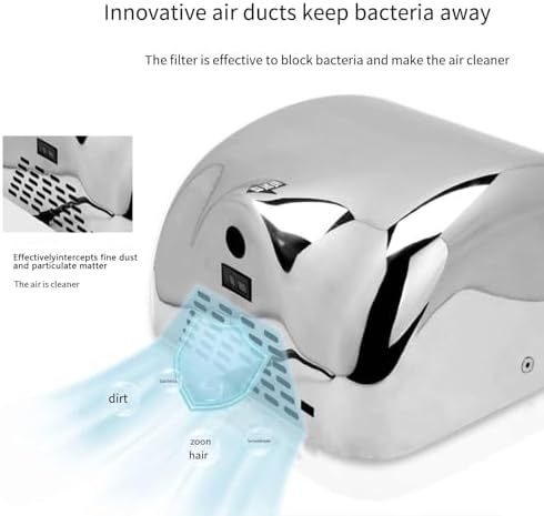 Commercial Hand Dryer with Touch-Free Sensor and 1200W Power