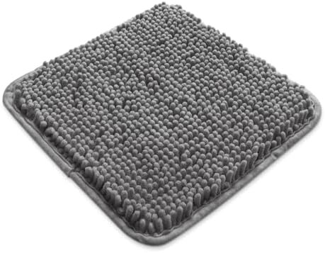 Yeaban 12x12 inch Thick Chenille Bath Rug - Dark Gray