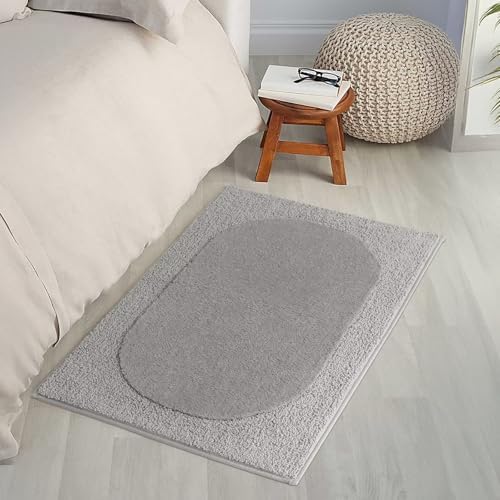 DEXDE 30x20 Bathroom Rug Gray Ultra Soft Absorbent