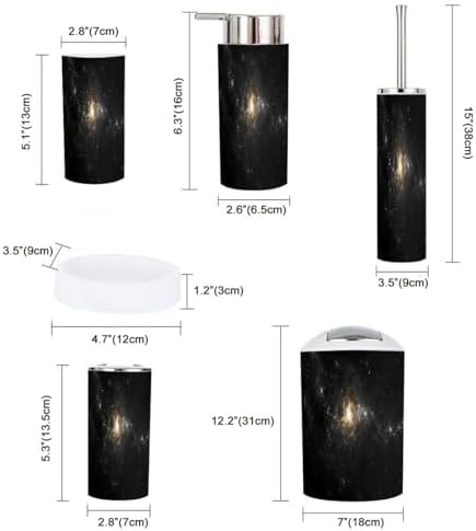 Boho Abstract Fractal Bathroom Accessory Set 6 Piece 1