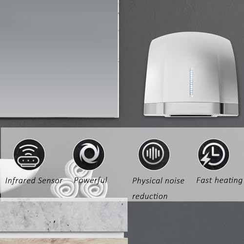 Whipin Electric Hand Dryer with LED Timer and 1800W Power
