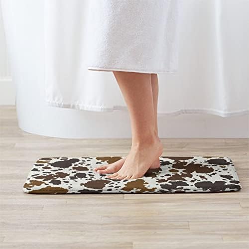 MZERSE Quick Dry Bath Mat with Brown Skin Milk Cow Print