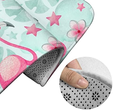MZERSE Water Absorbent Memory Foam Bath Rug with Flamingo Design