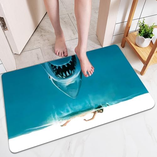 Eaarliyam Shark Rug 16x24 Waterproof Bath Mat with Anti-Slip Bottom