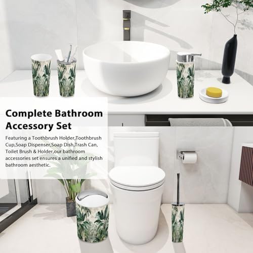 Boho Jungle Bathroom Accessory Set 6 Piece 1