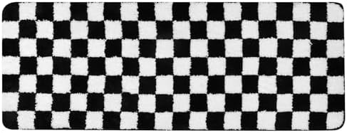 Sivilife Checkered Bath Rug 18x47 Non Slip