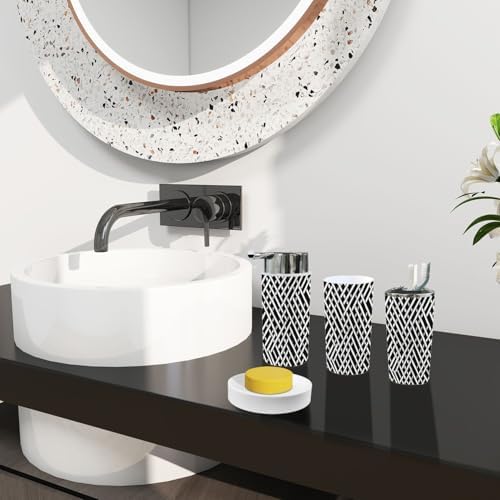 Boho Geometric Bathroom Accessory Set 6 Piece 1