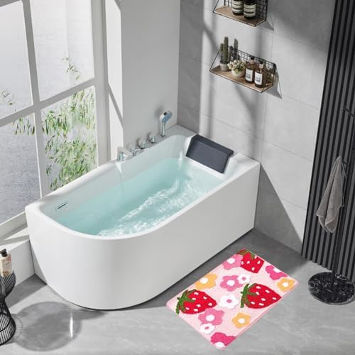 Eioflia 16x24 Non-Slip Strawberry Bath Mat