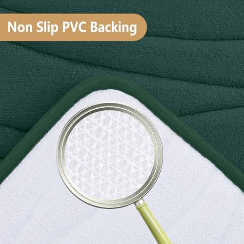 Buganda Memory Foam Bath Rug 24x16 Dark Green