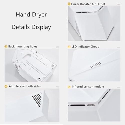 Automatic Sensor Hand Dryer Silver for Bathrooms Offices