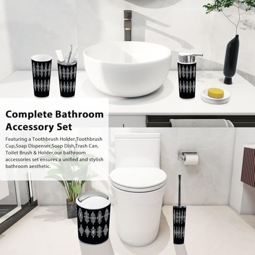 Boho Aztec Bathroom Accessory Set 6 Piece