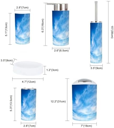 Boho Clouds Bathroom Accessory Set 6 Piece