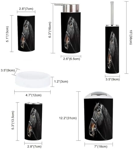 Boho Horse Bathroom Accessory Set 6 Piece