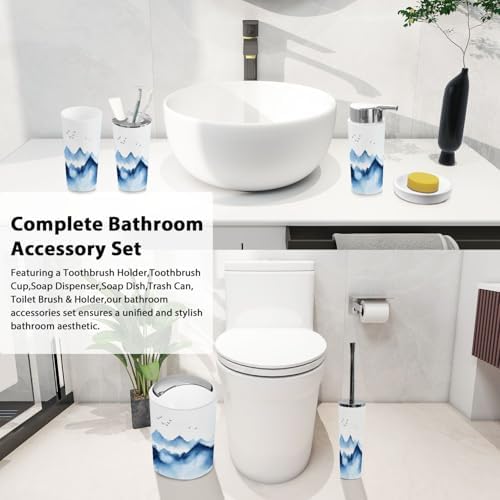 Boho Style 6 Piece Bathroom Accessory Set