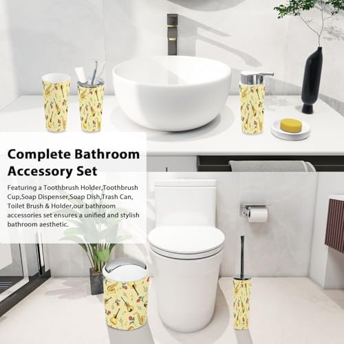 Boho Musical Bathroom Accessory Set 6 Piece 1