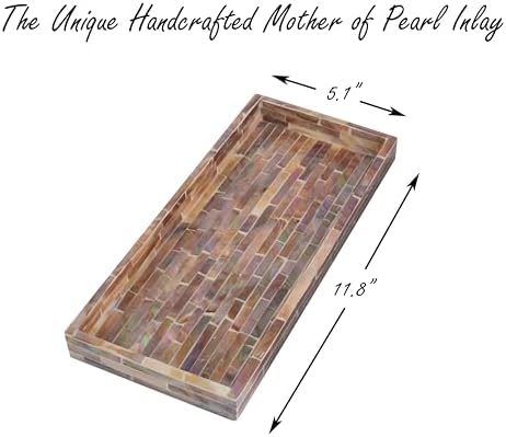 PEMAR Mother of Pearl Vanity Tray Set of 2